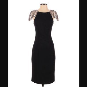 Lumier by Bariano Laser Cut Sleeve Midi Dress Sz M